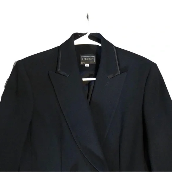LOUBEN 90s Black Double Breasted Blazer - Picture 4 of 7